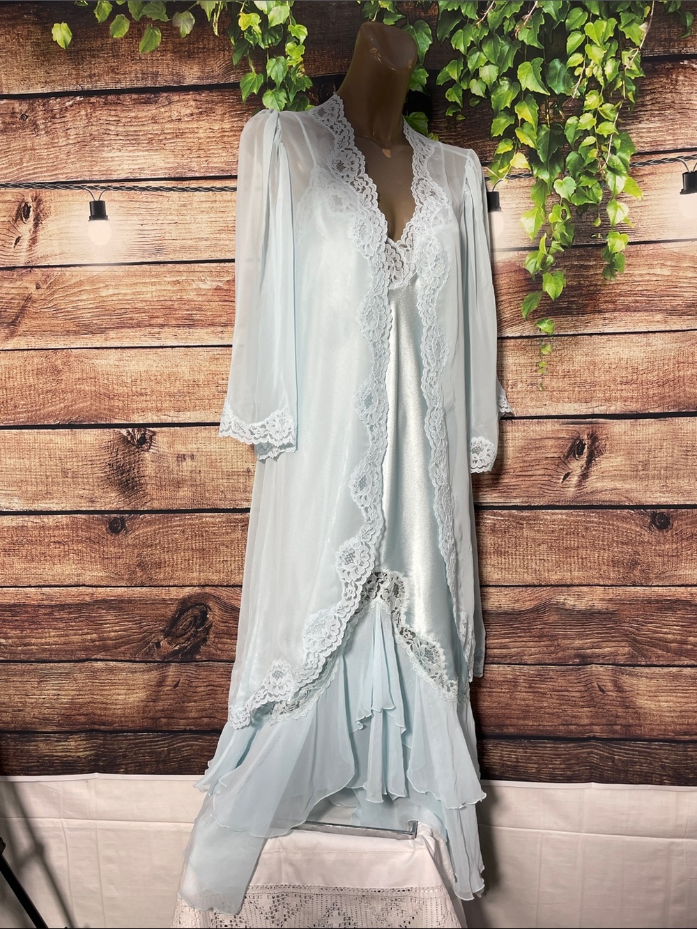 Vintage robe slip lingerie peignoir set